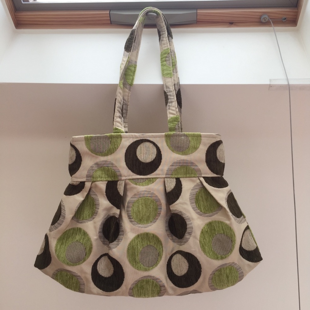 Tote bag purse Green Brown vintage look